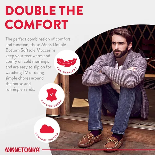 Vista 5 de Minnetonka Suela suave de doble parte inferior para hombre, Marrón