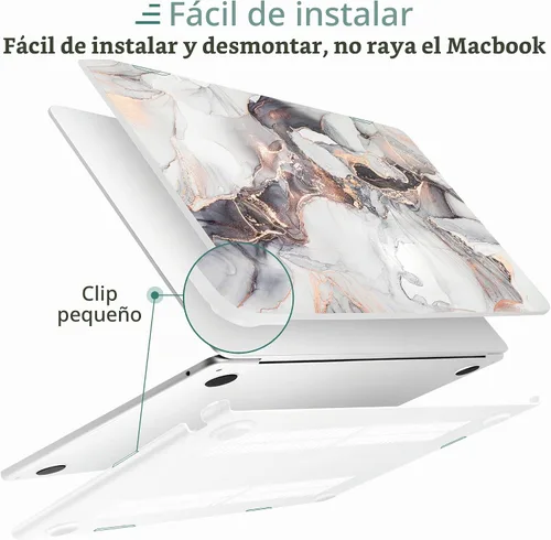 Vista 6 de DONGKE Funda compatible con M5 MacBook Air de 15 pulgadas 2026 2025-2023 A3448 A3241 A3114 A2941 M4 M3 M2 Pantalla de retina líquida Touch ID