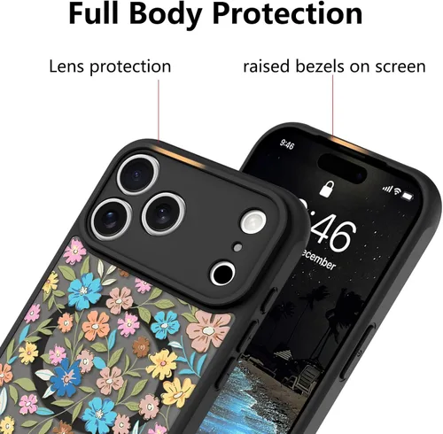 Vista 67 de KANGHAR - Funda compatible con iPhone 11, diseño de leopardo negro, textura de neumático antideslizante, a prueba de golpes, funda protectora