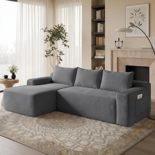 Vista 20 de THSUPER Sofás seccionales sin hueso de pana de 134 pulgadas en forma de U de gran tamaño para sala de estar con diván doble, cómodo sofá de asiento