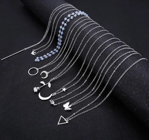 Vista 7 de Honsny 20 piezas de collares de gargantilla chapados en oro de 14 quilates para mujer, conjunto de collares de cadena simple con colgante de moneda