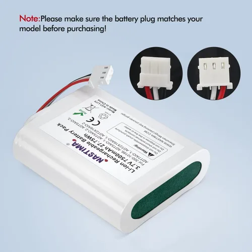 Vista 5 de NASTIMA Batería de repuesto 3.6V/4.2V 300-10186 compatible con panel de seguridad inteligente ADT Command 3.6V 7500mAh 27Wh