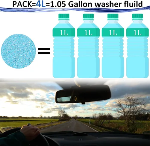 Vista 3 de Beieverluck 400 piezas de pastillas concentradas de líquido limpiaparabrisas para coche, pastillas efervescentes limpiaparabrisas sólidas