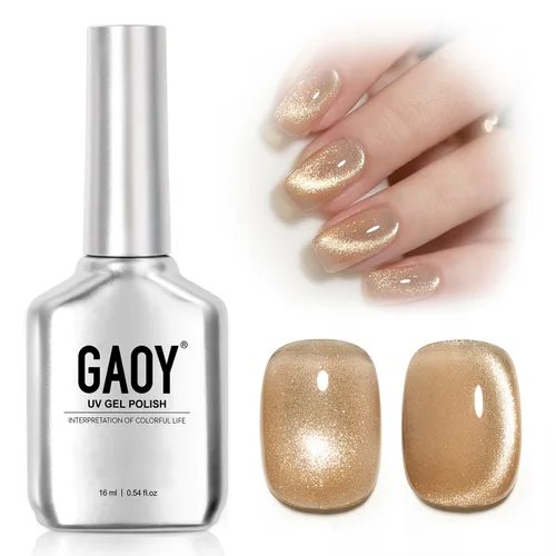 Vista 56 de GAOY Esmalte de uñas de gel Brown Cat Eye, 4629 azul ámbar, 0.5 fl oz Ámbar azul
