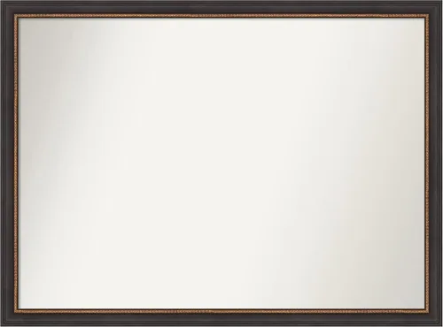 Vista 205 de Amanti Art Espejo de baño negro para sobre el fregadero, 23 x 23 pulgadas, espejo cuadrado negro Ashton, marco de madera tradicional mediano, se
