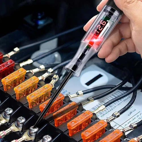 Vista 7 de Lámpara de Prueba Automotriz 5-90V Probador de Circuito LED Digital con Pantalla de Voltaje, Probador de Luz Bidireccional Automático, Probador