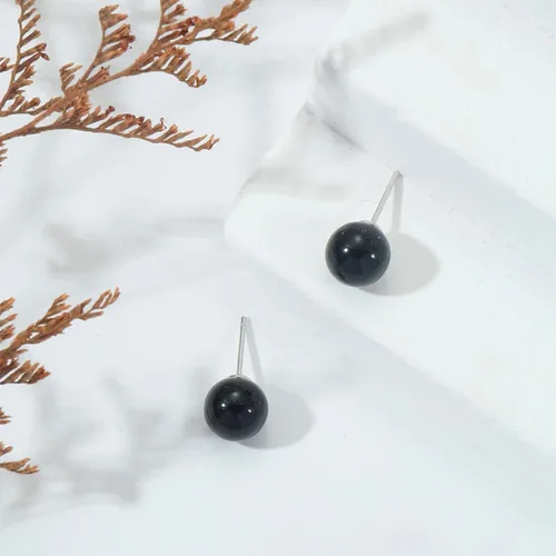 Vista 120 de Natural Stone Stud Earrings for Women 8mm Sterling Silver Genuine Gemstone Earrings Handmade Sterling Silver Crystal Stud Earrings for Women
