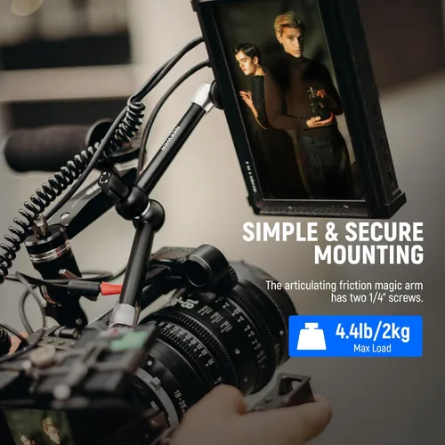 Vista 14 de NEEWER Brazo mágico de fricción articulado ajustable de 15 cm con tornillo de 1/4 en ambos extremos, compatible con jaula SmallRig, flash/luz