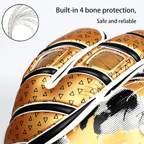 Vista 4 de Portero de fútbol con guantes de portero de látex antideslizantes para adultos, hombres y mujeres, guantes de fútbol de entrenamiento con fuertes