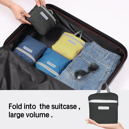 Vista 6 de Mochila impermeable plegable 35L para viajes de deportes al aire libre dentro del compartimento de ropa mojada plegable para múltiples