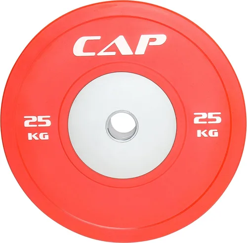 Vista 7 de CAP Barbell - Disco de goma de competición olímpica, con centro de acero (individual), compatible con barras de 5.08 cm.