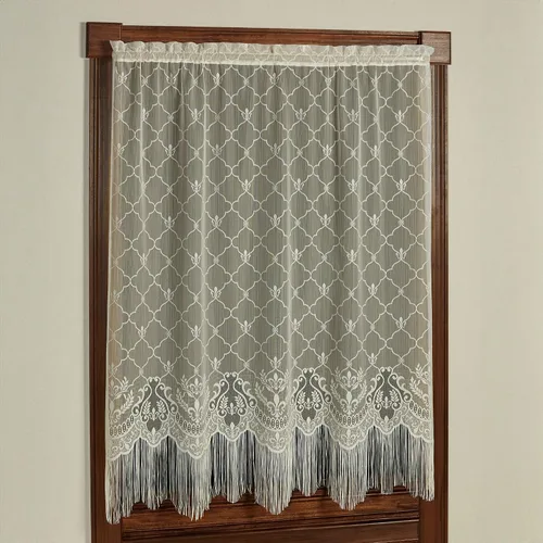Vista 7 de Touch of Class Panel de cortina victoriana de encaje Fleur de Lis para ventana de poliéster - Oro antiguo - Panel de estilo europeo para ventanas