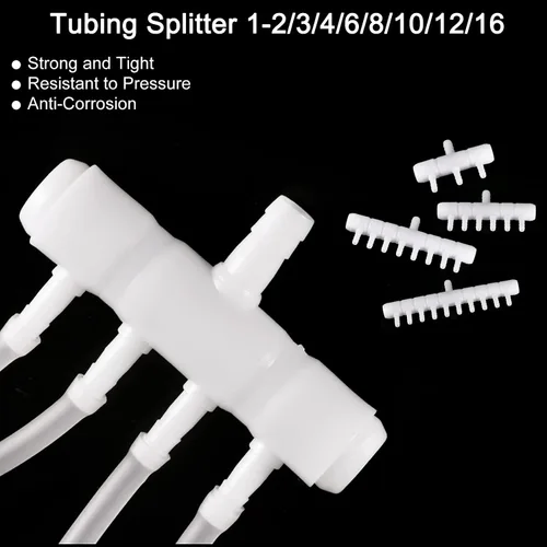 Vista 5 de uxcell 5 unids 0.315 in a 0.217 in 2 vías línea de aire tubo divisor conector pecera tanque oxígeno tubo aire adaptador para acuario, azul