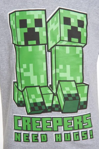 Vista 7 de Minecraft T Shirt Boys Creeper Inside Black OR Grey Short Sleeve Gamer Top