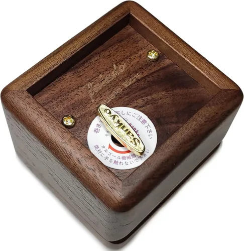Vista 5 de Caja de música de madera maciza natural grabada con láser "You are My Sunshine", mini marco de fotos musical, melodía de "You are My Sunshine".