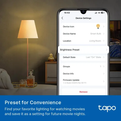 Vista 6 de Tapo TP-Link - Bombillas inteligentes, 800 lúmenes (equivalente a 60 W), bombilla LED blanca cálida suave de 2700 K, regulable, compatible con Alexa