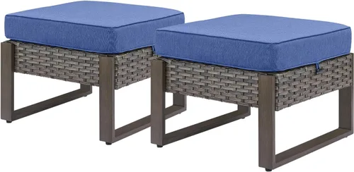 Vista 49 de Rilyson Sofá de mimbre para patio al aire libre, sofá de muebles de patio de ratán con marco resistente, mimbre de polietileno para todo