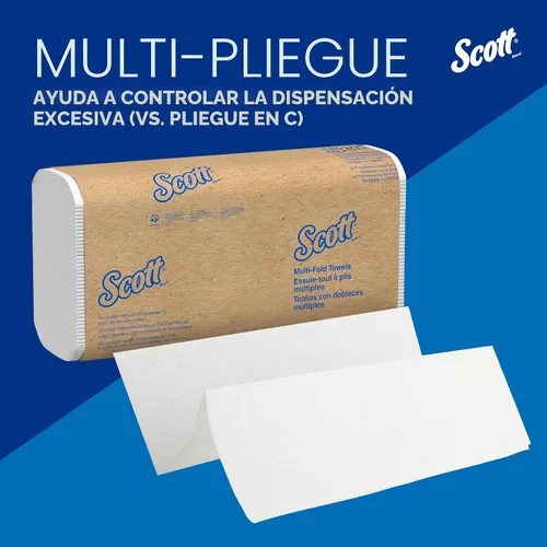 Vista 7 de Scott Professional Toallas de Papel Universales Multiplegadas, a Granel (03650), Bolsillos de Absorción, Blanco, Toalla de 9.2"x9.4", Comprimida