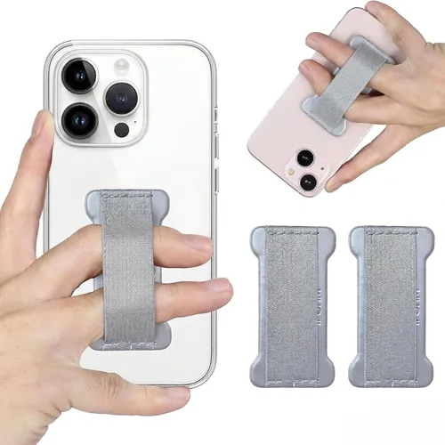 Vista 32 de Soporte de agarre para teléfono de mano, soporte universal para teléfono con correa para dedo, agarre para selfie compatible con la mayoría de 3