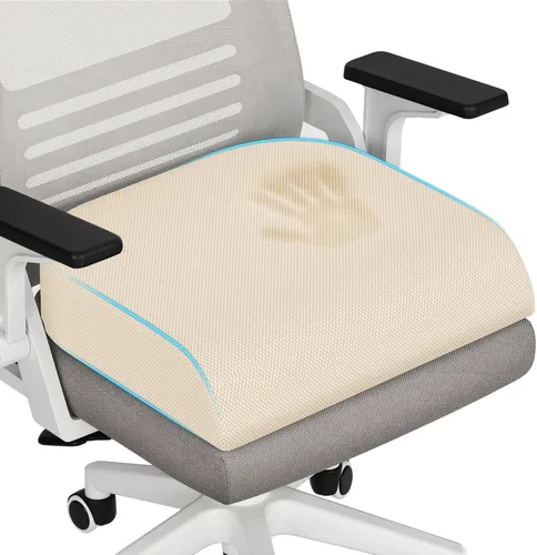 Vista 19 de TranquilRelax Cojín de asiento de espuma viscoelástica para silla de oficina, 3 pulgadas, color negro Medium-firm Support for Long Sitting