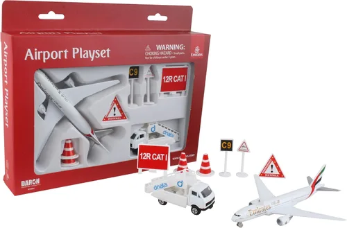 Vista 7 de Daron LOT Polish Airlines Airport Playset – Avión de juguete de metal fundido a presión con accesorios – Set de juego de aerolínea con licencia