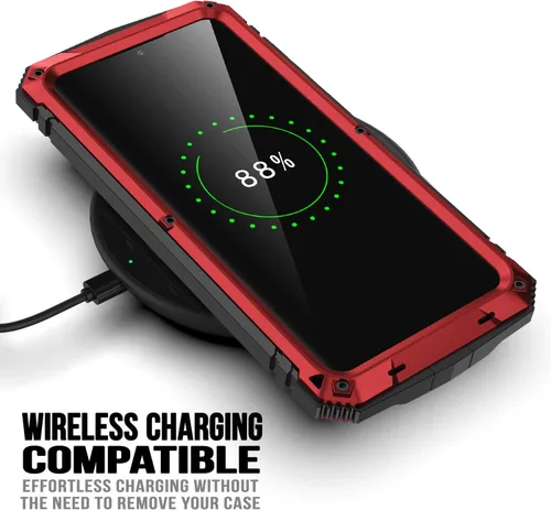 Vista 2 de Carcasa para Samsung Galaxy S21 Ultra de metal, protector de pantalla integrado, duradero, resistente a prueba de golpes, a prueba de caídas