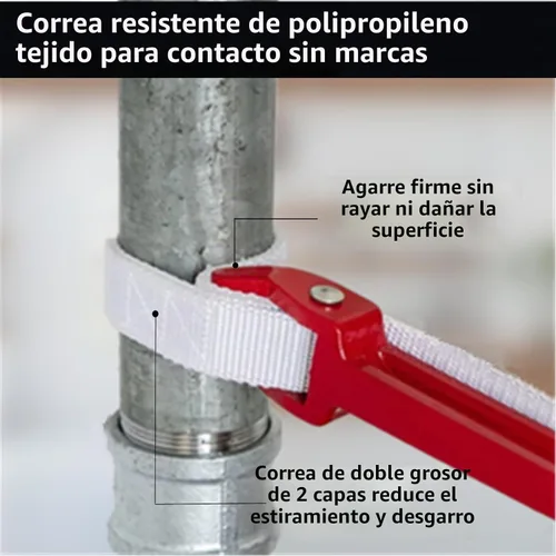 Vista 3 de Maxsirui Herramienta de desmontaje de abridor de llave de tubo de correa de nailon ajustable de 12
