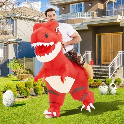 Vista 3 de COMIN Disfraz inflable de dinosaurio para adultos, disfraz de dinosaurio inflable para fiesta de Halloween