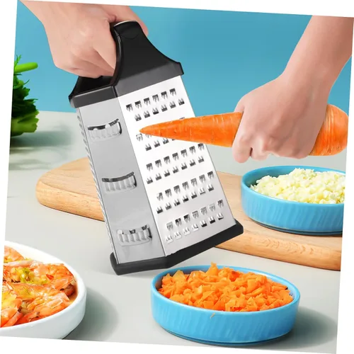 Vista 5 de TIDTALEO Rallador de patatas de queso operado a mano Rallador de caja de 6 lados Trituradora de verduras para uso en cocina
