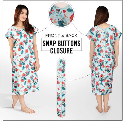 Vista 3 de Utopia Care Bata de hospital para mujer, suave, cómoda y elegante bata de paciente