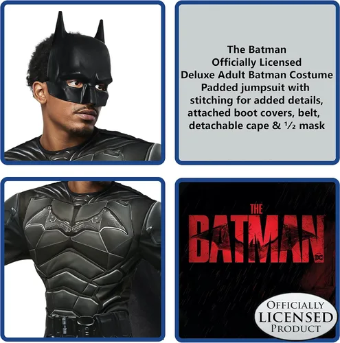 Vista 3 de Rubie's Men's DC Batman The Batman Movie Deluxe Costume, Standard