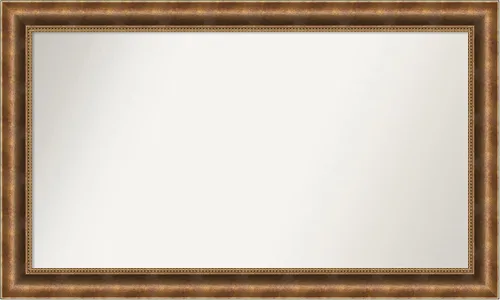 Vista 158 de Amanti Art Espejo de pared personalizado no biselado (25 x 25 pulgadas), marco de bronce acentuado, varios tamaños personalizados, espejo de baño