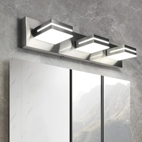 Vista 10 de OKELI Lámpara LED de tocador de baño de 3 luces, accesorios de iluminación de pared de baño modernos dorados sobre espejo (3CCT, 3000K-6000K)