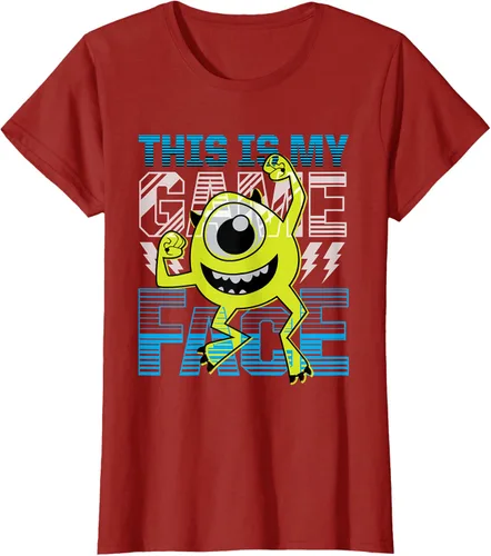 Vista 71 de Disney Pixar Monsters Inc. Mike Wazowski Game Face Camiseta Negro