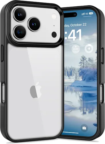Vista 40 de Vakoo Funda transparente para iPhone 11 Pro Max, antiamarilleo, color negro