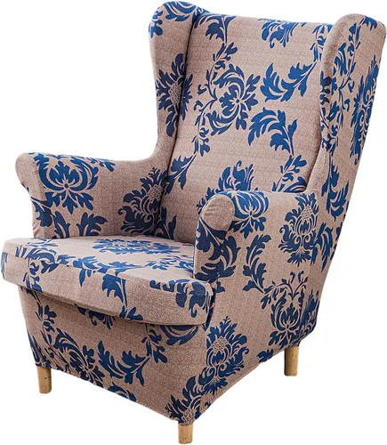 Vista 125 de Eco-Ancheng Funda para silla Wingback, 2 piezas, respaldo de ala, fundas de elastano para sillón con respaldo de ala, fundas para sillón con parte