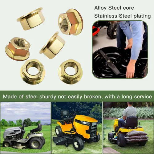 Vista 7 de Tuerca de cuchilla de cortacésped 5/8-18 con brida hexagonal de repuesto para Cub Cadet MTD Toro, cuchilla de cubierta de cortacésped hardware
