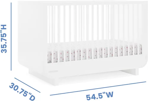Vista 5 de Delta Children Cuna convertible 4 en 1 Rhodes - Certificado Greenguard Gold, Bianca White