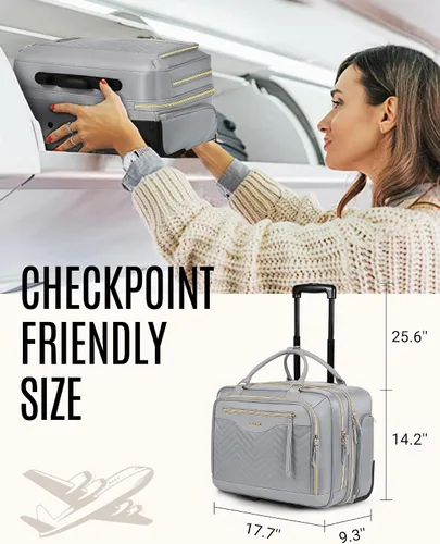 Vista 6 de LIGHT FLIGHT Rolling Laptop Bag Rolling Briefcase for Women Computer Bag with Wheels Case for Carry on Travel Work Business