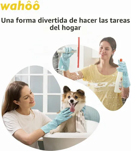 Vista 6 de LANON Wahoo - Guantes de limpieza con forro flocado de algodón, espray