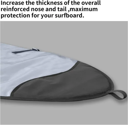 Vista 7 de Funda para tabla de surf y bolsa de almacenamiento para tabla de surf para viajes al aire libre, bolsa para tabla de surf de 5'0"-9'10", máxima