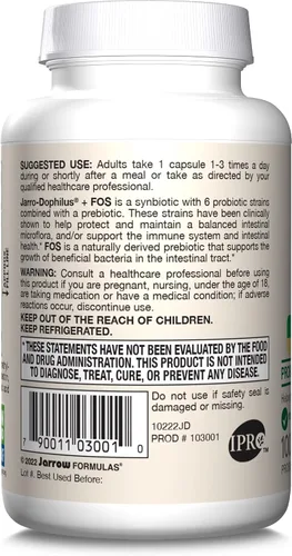 Vista 9 de Jarrow Formulas Jarro-Dophilus + FOS - 3.4 mil millones de UFC por porción - Suplemento prebiótico y probióticos para apoyo inmunológico e