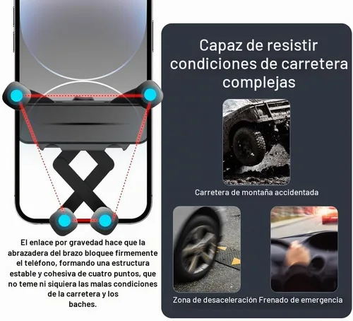Vista 2 de Soporte de teléfono de coche para Honda Civic 2016-2021, negro, se adapta a iPhone y todos los teléfonos inteligentes