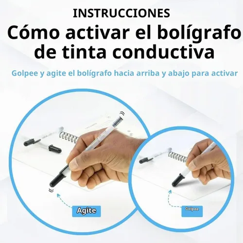 Vista 3 de Circuit Scribe Kit de pegatinas de tinta conductora STEM, 11 módulos, a