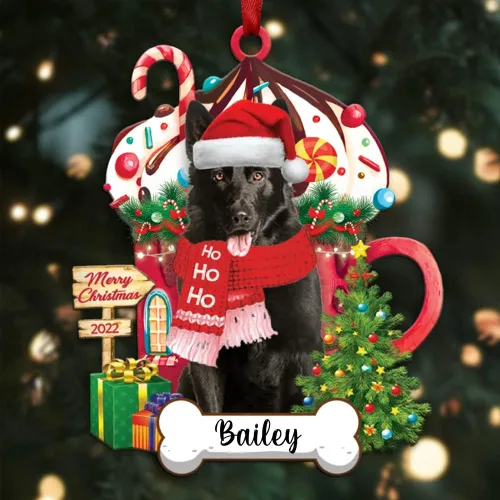 Vista 82 de Amantes de los perros de Navidad – Navidad de perros disponibles para muchos perros Shi Tzu – Adorno con forma personalizada, adorno de Navidad