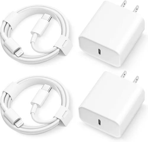 Vista 7 de Cargador súper rápido para iPhone 14, 13, 12, 11, paquete de 20 W, cargador de pared USB C rápido de 20 W, con cable de carga rápida de 6 pies