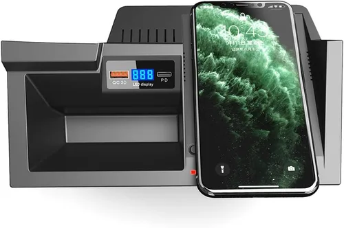 Vista 5 de Cargador inalámbrico CX-5 personalizado para Mazda CX5 2017-2025, 15 W Qi de carga rápida de almacenamiento de control central con puerto USB QC 3.0