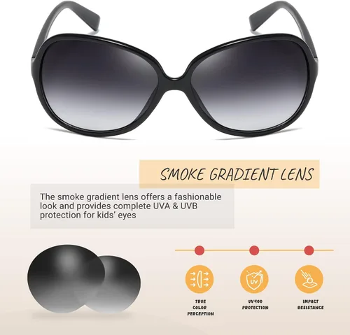 Vista 4 de LEICO FASHION Gafas de sol redondas con forma de mariposa UV400 para niñas de 3 a 12 años
