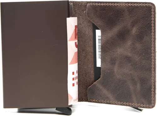 Vista 3 de Secrid Cartera delgada para hombre, de cuero auténtico, con RFID, máx. 12 tarjetas