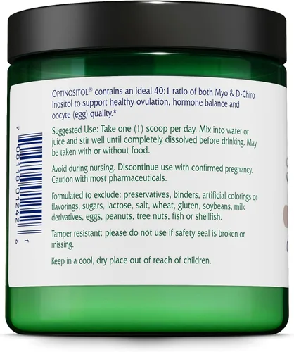 Vista 3 de Vitanica Optinositol - Apoyo a la ovulación con mio-inositol y D-Chiro inositol - Suplemento de salud para mujer con 4000 mg de polvo